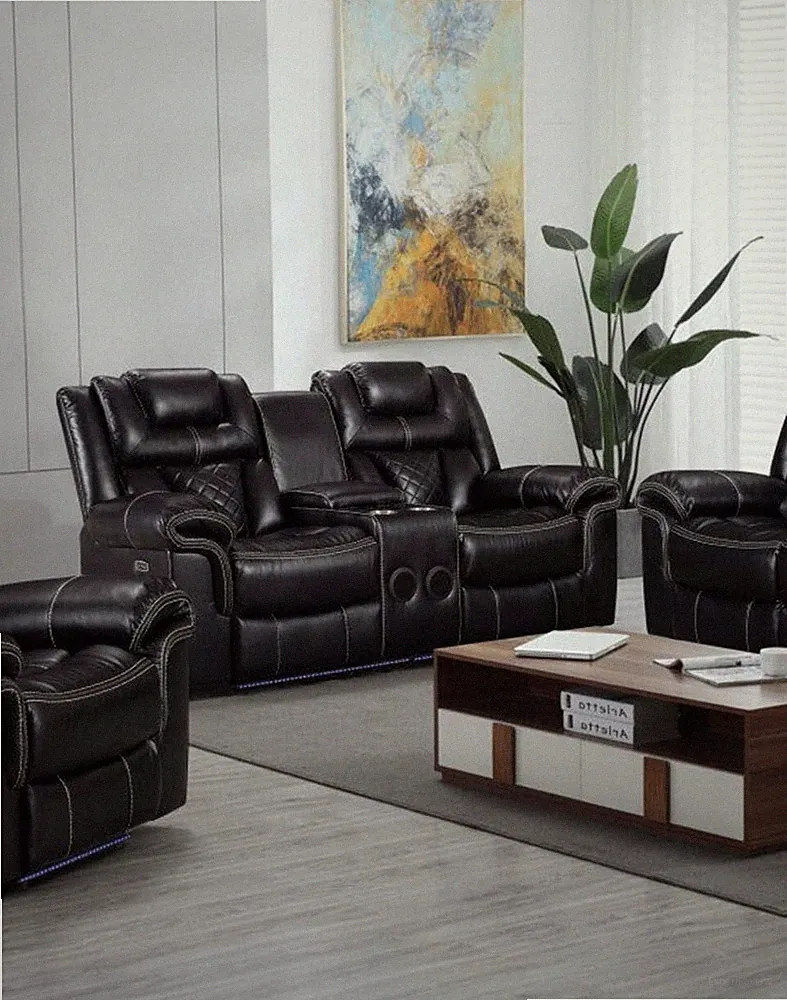Encore Black Power Reclining Loveseat