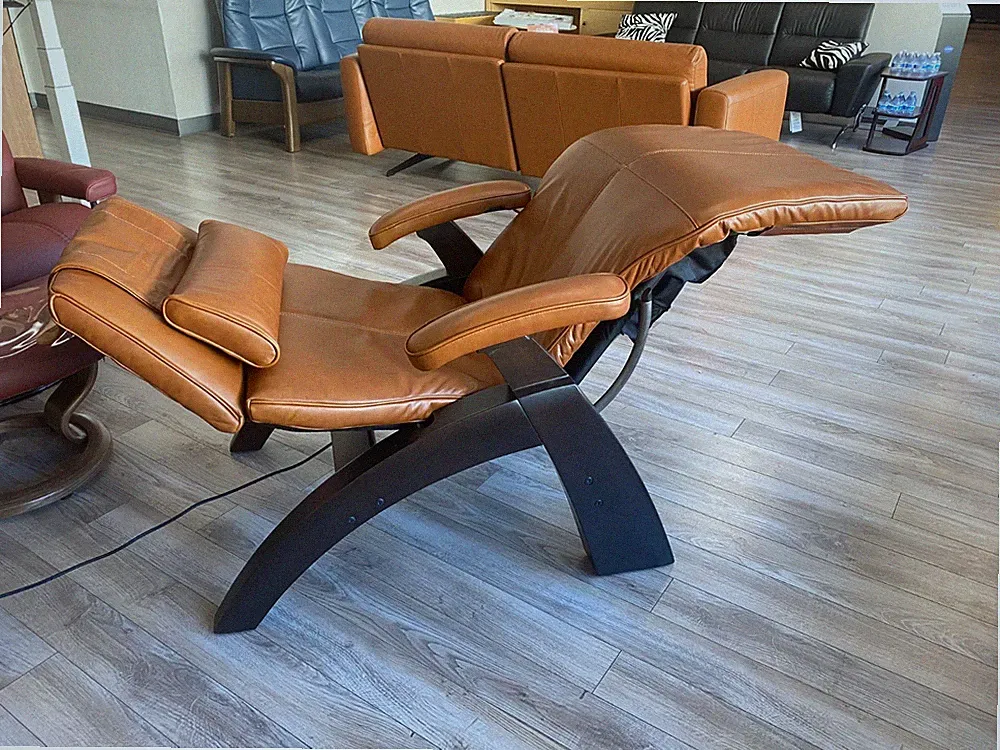 Human Touch Power PC-075 Power Perfect Chair Recliner Premium Cognac Leather